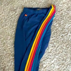 aviator nation rainbow stripe sweats xs